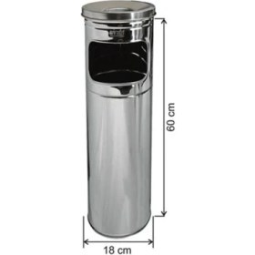 Resim 1202 Paslanmaz Çelik 2 No Kolon Küllük 15 Lt, Dayanıklı ve Şık Tasarım 