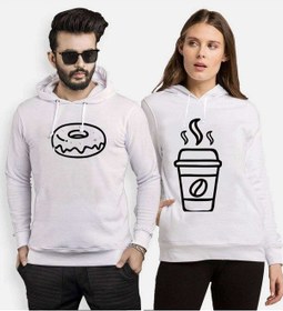 Resim Tshirthane Tatlı Kahve Sevgili Kombinleri Kapüşonlu Kombini 