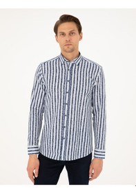 Resim Pierre Cardin Erkek Lacivert Gömlek Desenli 50292143-vr033 Lacivert 