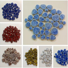 Resim 100g Sanatsal Cam Mozaik Karoları Seti, DIY El Sanatları Mozaik Boncukları İç Mekan Dekoratif Malzemeleri, Bahçe, Saksı, Masa, Merdiven, Duvar Sanatı için DIY El Yapımı Malzemeler 