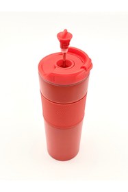 Resim FLYON Yüksek Kaliteli Sıcak ve Soğuk French Press Çelik Termos Kupa Bardak Mug 500 ML Kahve ve Bitki Çayı 