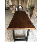 Resim Bintaşmobilya Ceviz Rengi Gürgen Ağacı Bar Masası 180X70.Cm 