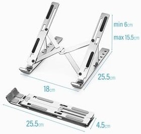 Resim Zemox Macbook ve Laptop Uyumlu Alüminyum Stand, Ayarlanabilir Yükseklik, Katlanabilir, 7-15.6 inç, Metal, Taşınabilir 