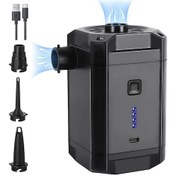 Resim Moveevo Hızlı Şişirme Ve Söndürme Özellikli Taşınabilir Şarjlı Hava Pompası, 3 Nozul Ve Pil Göstergeli 