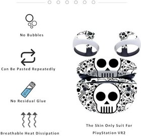 Resim Playstation VR2 için Kılıf, PS VR2 Kulaklık ve Denetleyicileri Giydirmek için Benzersiz Desenler, Kız Erkek Çocuklar için Vinil Çıkartma Kapağı (Beyaz Kafatası) 