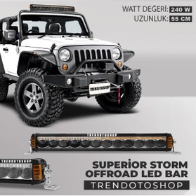 Resim C9 Superior Storm 55 Cm 240w Amber Beyaz 4 Modlu Off Road Led Bar 