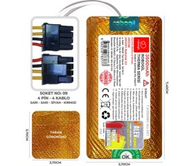Resim Robogil Arzum AR4301 Robotek X2 3500MAH Therma Serisi Alev Geçirmez Kaplamalı Uyumlu Robot Süpürge Bataryası T.A3509BS-ARZ-001 