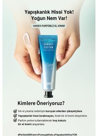 Resim Nemlendirici, Hafif Dokulu Unisex Parfümlü El Kremi Dashu Sunday Cotton Perfume Hand Cream 