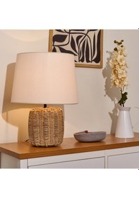 Resim Lighting Santo Abajur - Kahverengi / Beyaz - 45x30 Cm Çok Renkli 