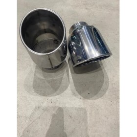 Resim HYM Tuning Tek Çıkışlı 1 Adet 110MM Egzoz Ucu Eğik Ağız Silindirik Paslanmaz 