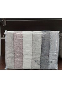 Resim Via Home 6lı El Havlusu Seti, Delta Ağır Jakarlı Çantalı 50x90 Çok Renkli 