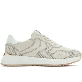 Resim Derimod Kadın Krem Bağcıklı Kalın Tabanlı Deri Sneaker 25SFD372014 