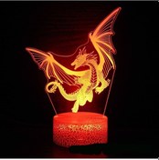 Resim Soulader 3 Boyutlu Dinozor Figürlü Çocuk Odası Aydınlatması Yatak Başı Gece Lambası Kırmızı 