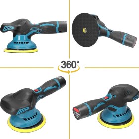 Resim Deko Turkey Orbital Style Akülü Lityum Çift Batarya 6 Devir Ayarlı Detay Pasta Cila Zımpara Polisaj Makinesi 