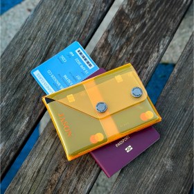 Resim Badger Collection Jellypass Turuncu Pasaportluk Pasaport Cüzdanı Pasaport Kılıfı Minimal Hediye Tasarım Şeffaf Pvc 