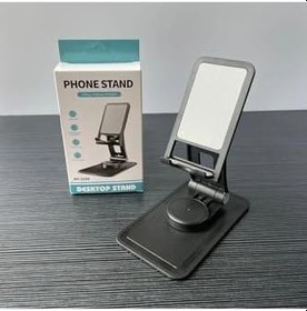 Resim Apera-Masaüstü-Tablet-Cep-Telefonu-Tutucu-Stand-360°-Dönen-Taşınabilir-Katlanabilir-Ayarlanabilir-Kaymaz-Siyah-(S188) 