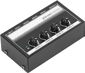 Resim Kulaklık Amplifikatörü Taşınabilir, Metal Stereo Ses Amplifikatörü Kulaklık Bölücü Amp 4 Kanal Metal Düşük Gürültü Mono Kulaklık Amplifikatörü Stüdyo Ile 100 Ila 240 V (AB Tak) 