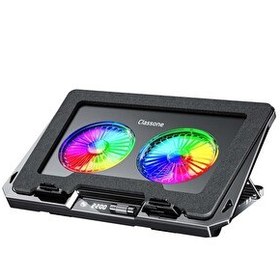 Resim Classone GT102 Gaming Laptop Soğutucu 2200rpm RGB Işıklı Led Display Notebook Soğutucu Stant 
