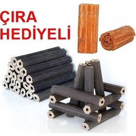 Resim Briket Şömine Odunu 10 Kg + Çıra 
