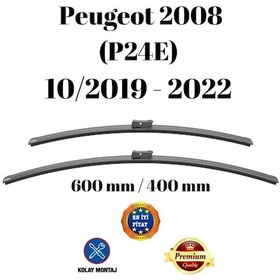 Resim Peugeot 2008 P24e 2019 2020 2021 2022 Uyumlu Ön Cam Silecek Süpürgesi Takımı 600/400mm Silbak Sb2416c 
