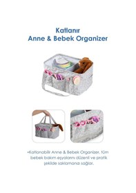Resim Babyjem - Katlamalı Çanta Anne&Bebek Organizer Yeşil Çiçek 