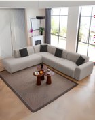 Resim Velura Home & Living Mila Köşe Takımı & Modern Kadife Sağ Köşe Koltuk Takımı - Gri-1012 