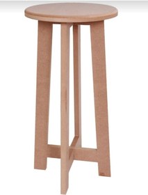 Resim Boyanabilir Ahşap Mdf Yuvarlak Demonte 3' Lü Tabure Seti 