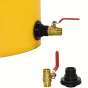 Resim 1 Set PVC Toplu Başlık Adaptörü, Dayanıklı Yağmur Kovası Bağlantı Kiti, Pirinç Top Valfi ile, Akvaryum Parçası, 1/2-DN15 dış dişli bağlantı için uygun, Yağmur Varilleri, Akvaryumlar, Tanklar ve Havuzlar, Su Boruları, Dış Hortumlar için İdeal 