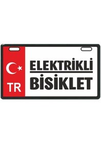 Resim Kırmızı Elektrikli Bisiklet E-bike Plakalık 