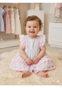 Resim Babydoll Elbise Cumino Ekru Çok Renkli 
