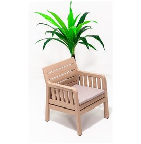 Resim Lara Tekli 1 Kişilik Koltuk Balkon&teras Bahçe Koltuk / Cappucino Kahverengi 