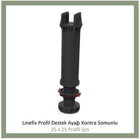 Resim Linefix Profil Destek Ayağı Kontra Somunlu 25x25 Profil İçin M6 