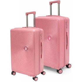 Resim U.S. Polo Assn. Büyük Ve Orta Boy 2'li Valiz Seti %100 Polipropilen Valiz Pembe 26040 Pembe 