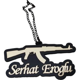 Resim Appcity Kisiye Özel Silah Logolu Isimli Pleksi Lüx Dikiz Ayna Süsü 