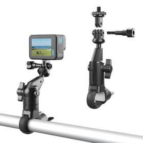 Resim LRBH Kamera Kelepçe Montaj Bisiklet Motosiklet Direksiyon Tutucu, 360 Bilyeli Eklem Bisiklet Bisiklet Tüp Bar Ekleme, GoPro Max Hero 12 11 10 9 8 7 Insta360 X3 X4 Ace Pro DJI Action 3 4 Osmo Pocket 3 Aksesuarları ile Uyumlu 