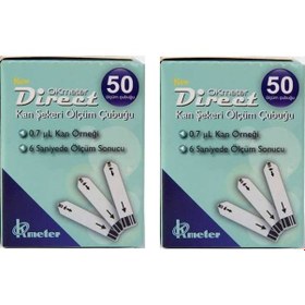 Resim Okmeter Direct Şeker Ölçüm Stribi 2 x 50'li 