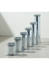 Resim Ludıa 6 Farklı Ölçüde Metal Ayarlanabilir Tablalı Mobilya Ayağı 6cm,8cm,10cm,12cm,15cm,20cm Gri 