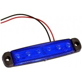 Resim TAS 24V Parmak Lamba 6 Ledli Mavi 9,5x2 cm İnce TAS.004M-24 (10 l 