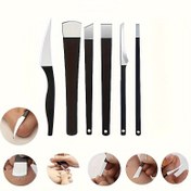 Resim Profesyonel Paslanmaz Çelik Ayak Bakım Seti, Keskin Peeling Bıçağı & Pürüzsüz Ayak Kazıyıcı, Batık Tırnak Makası, Ölü Hafif Bej Temizleyici, Yüksek Karbonlu Çelik Tırnak Araçları, Parfümsüz, Ev ve Salon Kullanımı İçin İdeal 