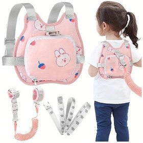 Resim Maxaccess Pembe Bebek Yürüteç Kordonu, Katlanır Tavşan Tasarım, Kayışlı ve Taşınabilir 
