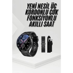 Resim Renklime Amoled Ekran Metal Deri Silikon Kordonlu Uyku ve Sağlık Takibi 