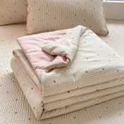 Resim 1 Adet Yazlık Yorgan - Yumuşak, Nefes Alabilen ve Hafif Çarşaf, Kahverengi Noktalı Desenli, %100 Polyester Dolgulu, Makinede Yıkanabilir, Modern Tarz, Açık Bej Renkler İçin, Çok Amaçlı Tatil Hediyesi, Rahat Uyku, Zarif Desen Tasarım, Dayanıklı Kumaş 