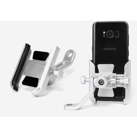 Resim Motosiklet Kamerası Ve Telefon Tutacağı - Gümüş Yurt Dışından Beyaz 