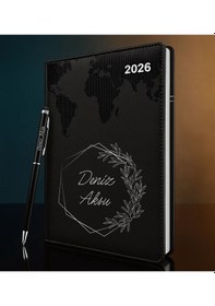 Resim Bk Gift Kişiye Özel İsimli Termo Sert Kapak 2026 Siyah Ajanda & Kalem -9, Öğretmenler Günü Hediyesi, Yeni İş Hediyesi 35342 Bk Gift Renkli 
