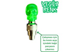 Resim Vekorr 2 Adet Hareket Sensörlü Led Işıklı Sibop Kafatası Şekilli Bisiklet Araç Motor Sibop Kapak Lambası 