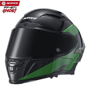 Resim Scoyco SC FF-871 GHOST Full Face - Güneş Vizörlü ( Gözlüklü ) Motorsiklet Kaskı ( DoT CE Sertifikalı ) 