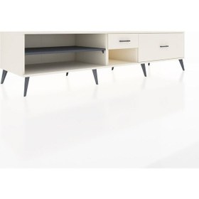 Resim Kronos Tv Ünitesi Tek Raflı 2 Çekmeceli 220x59x51 Aytaşı-antrasit/aytaşı Antrasıt/aytası - Aytası 