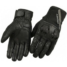 Resim Motosiklet Eldiveni Deri Full Koruma %100 Leder Motorcu Eldiven Siyah 
