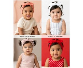 Resim Swan Butik Kız Çocuk Bebek Bandana Toka Seti 4'lü Saç bandı 