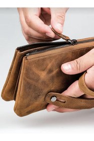Resim Vintage Leather Hakiki Deri Erkek El Çantası 